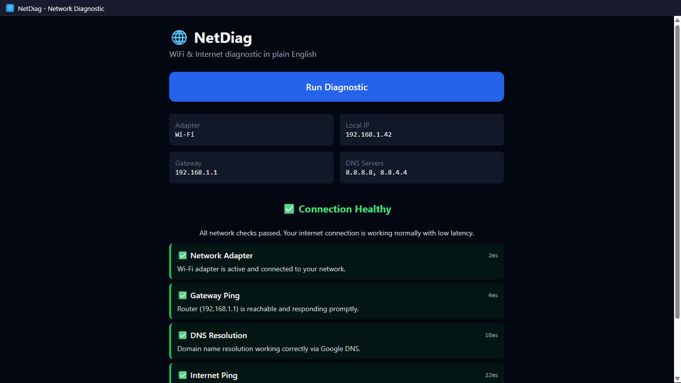 NetDiag Network Diagnostic
